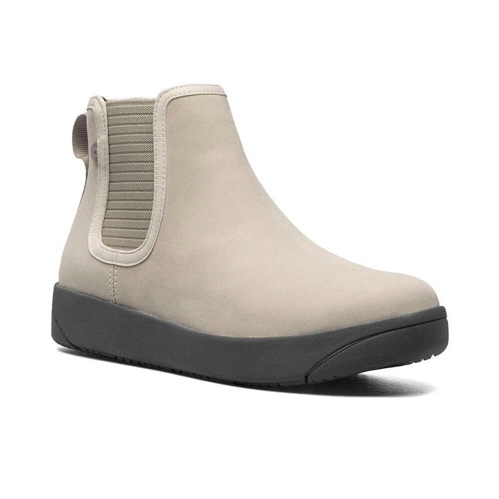 Bogs Kicker 72777-279 Chelsea Boots Women's US 7.5 Oatmeal Leather Ankle TF8040